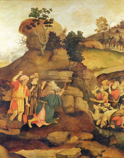 Moses bringt Wasser aus dem Felsen, ca. 1500 (Detail) von Fra Filippo Lippi